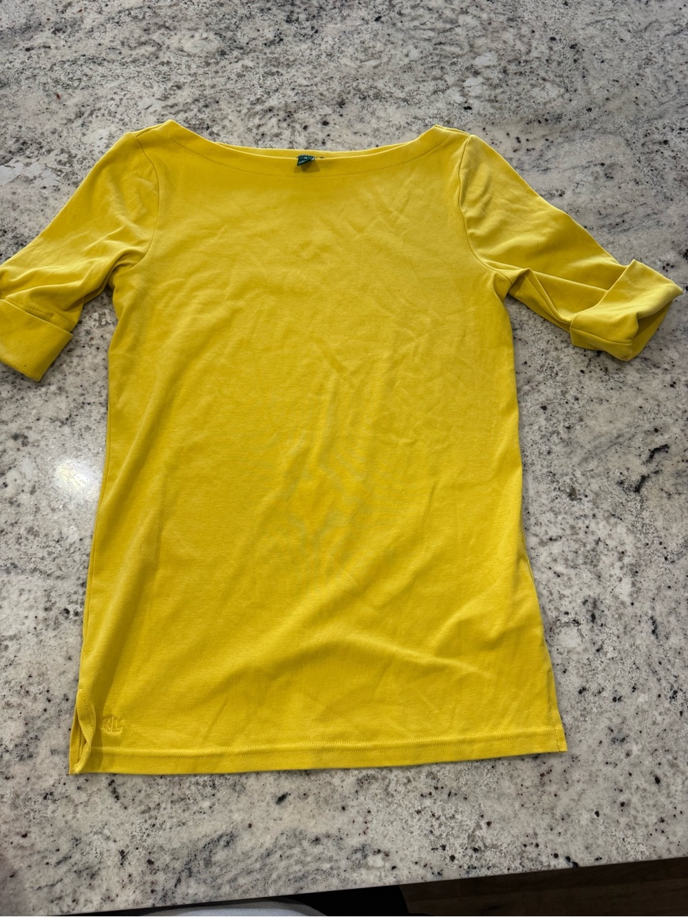 Lauren Ralph Lauren Yellow Boatneck Tunic Top